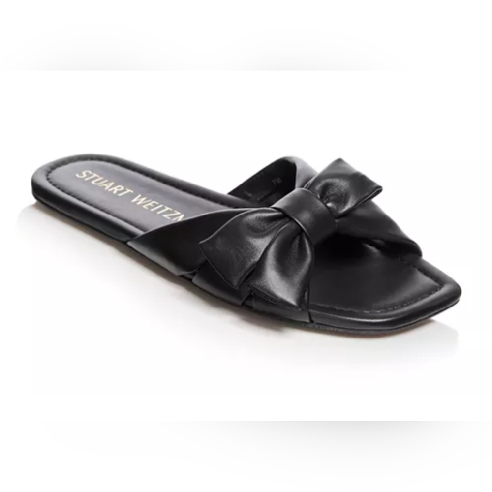 Stuart Weitzman x Sofia Slip On Bow Slide Sandals Size 7.5